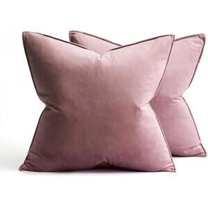 🆕 24" x 24" Dusty Pink VELVET Accent Pillow Covers Luxury High End Hotel Vibes